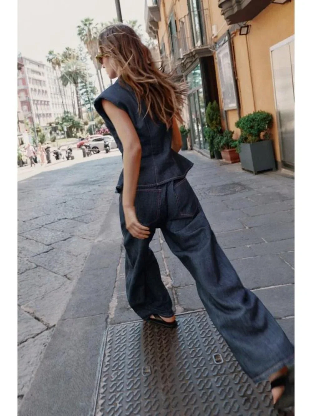 ZARA LINEN BARREL PANTS